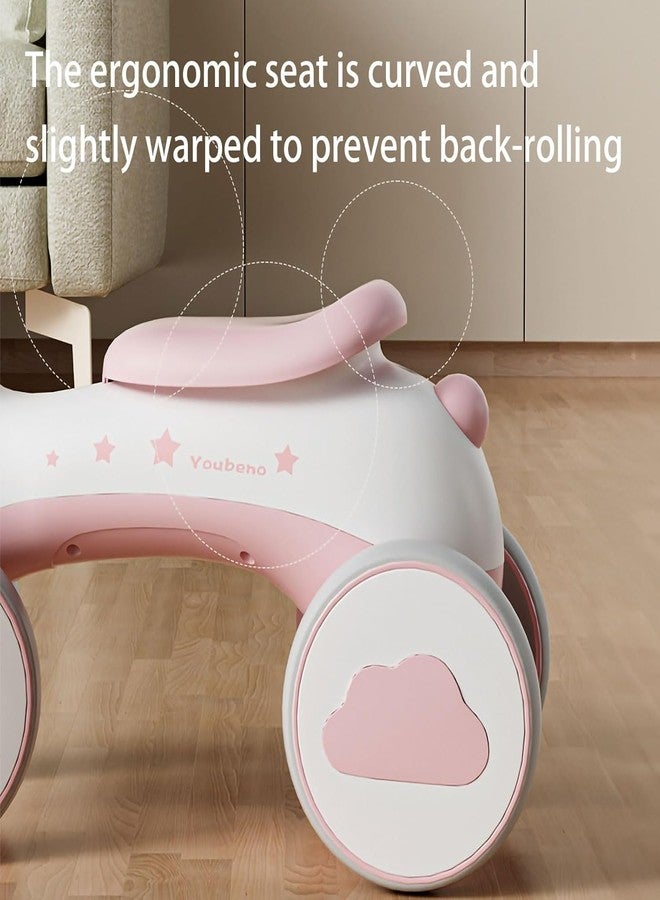 Hexwell دراجة التوازن للأطفال من هيكسويل مع موسيقى، أول لعبة ركوب للأطفال من عمر سنة إلى 3 سنوات - دراجة توازن خفيفة الوزن للاستخدام الداخلي والخارجي، مناسبة للبنات والأولاد من عمر سنة إلى 4 سنوات - لون وردي - Image 3